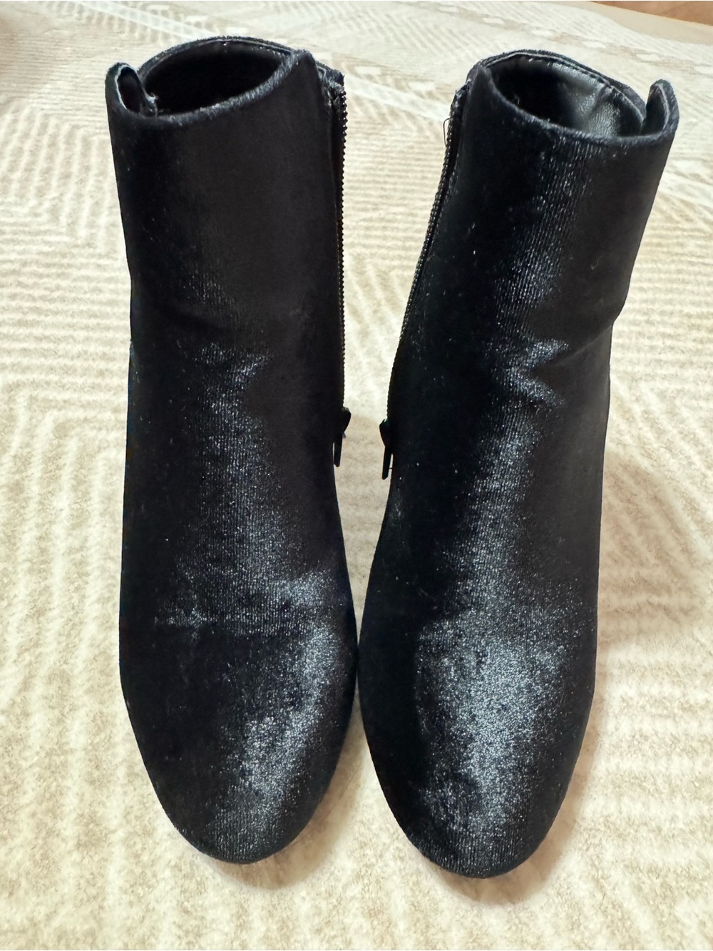 BAMBOO Black Velvet Ankle Booties